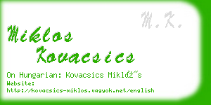 miklos kovacsics business card